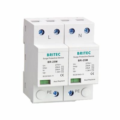 Ochronnik przeciwprzepięciowy 25kA typu 1 275V 1,3kV T1 10/350us 2P jednofazowy