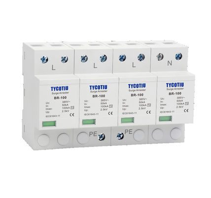 BR-100 4P OEM Type 2 Surge Protector 385v Urządzenie ochrony przed przeciążeniem SPD varistor arrester
