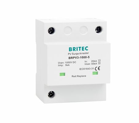 BRPV3-1000-5 T1 50kA DC 1000V 5kA Typ 1+2 PV protektor przeskoku protektor przeskoku wstrzykiwacz słoneczny urządzenie ochrony przed przeskokiem t1 t2 dc SPD SPD fotowoltaiczne