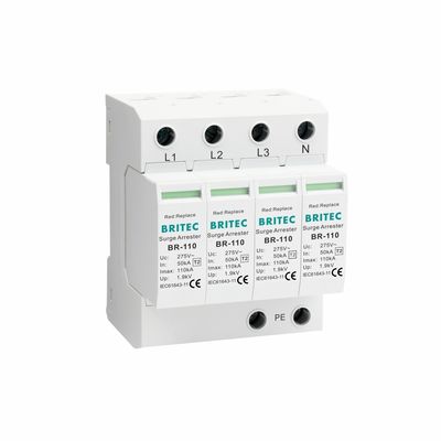 BR-110 4P OEM Type 2 Surge Protector 275v Urządzenie ochrony przed przeciążeniem SPD varistor arrester 4-polarny arrester
