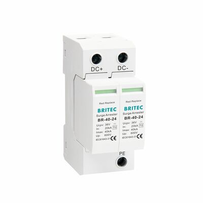 BR-40 24 Kamera DC SPD Urządzenie ochronne przed przewyższeniem mocy Ochrona od przewyższania mocy przy uziemieniu Dc Spd Typ 2 nadzór bezpieczeństwa DC Power Surge Protector