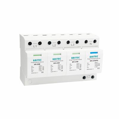 BR-25M 3+1 150V 275V 320V 440V Urządzenie Ochrony Przeciwprzepięciowej Typ 1 Ochrona przeciwprzepięciowa SPD Dostawca trójfazowego zabezpieczenia przeciwprzepięciowego