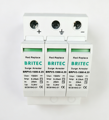 BRPV3-1500-6.25 DC SPD urządzenie zabezpieczające przed przewyższeniem prądu słonecznego DC SPD DC SPD Wenzhou arrester 1500v 3 biegun SPD DC 500v t1 t2 SPD Typ 1 Cena