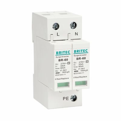 BR275-60 2P 2P ac SPD 60kA 2P Jednofazowe urządzenie ochronne przed prądem napięciowym (SPD)