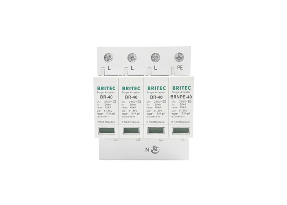 40kA 275V/255V Przemysłowa szyna DIN 3-fazowe urządzenie przeciwprzepięciowe typu 2 SPD