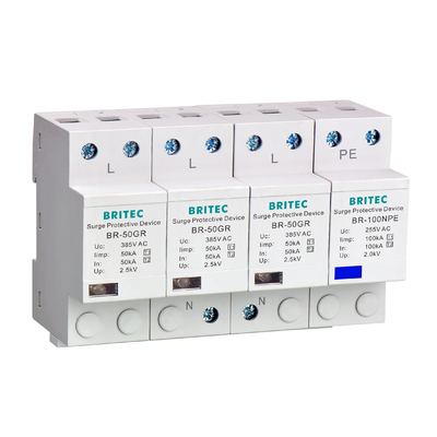 BR-50GR 385 1P 50kA Ac szyna Din typ 1 urządzenie przeciwprzepięciowe ogranicznik przepięć SPD spd t1 t2 ac