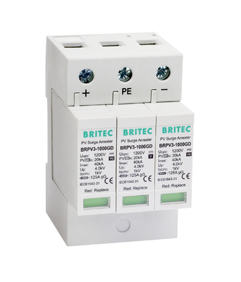 BRPV3-1000 1000V 3P Solar PV spd DC Surge Protection Urządzenie do ochrony przed przewyższeniem prądu Arrester Suppressor PV DC ochrona przed piorunami