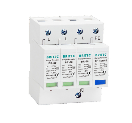 BR-60 3P + 1 T2 typ 2 ogranicznik przepięć Lightning Thunder Protector urządzenie przeciwprzepięciowe Spd