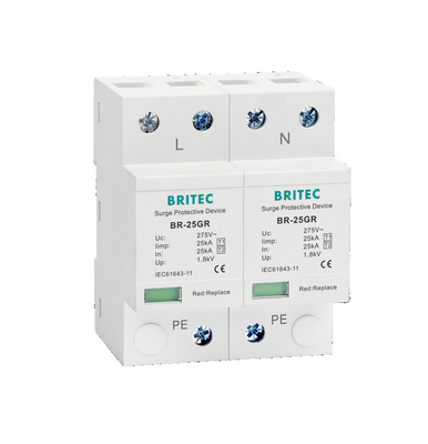 BR-25GR 2P Spd Surge Protector Błyskawica Arrester Ochrona przepływu tłumiący 2P 3p Klasa I Gromówka