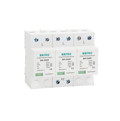 BR-25GR 2P Spd Surge Protector Błyskawica Arrester Ochrona przepływu tłumiący 2P 3p Klasa I Gromówka