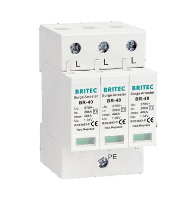 BR-40 3P Typ 2 Spd Arrester Surge Arrester Błyskawica Arrester surge Ochrona Urządzenie 275v ochrona przed burzą błyskawicy
