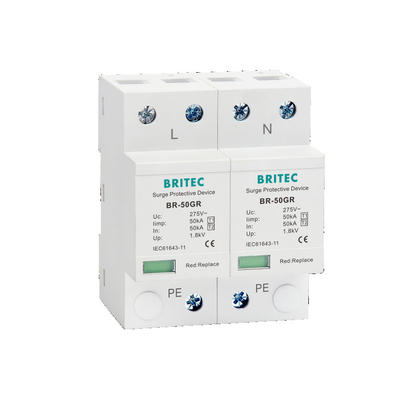BR-50GR 275 2P Ac Typ 1 Spd Urządzenie przeciwprzepięciowe Ochrona odgromowa T1 T2 spd