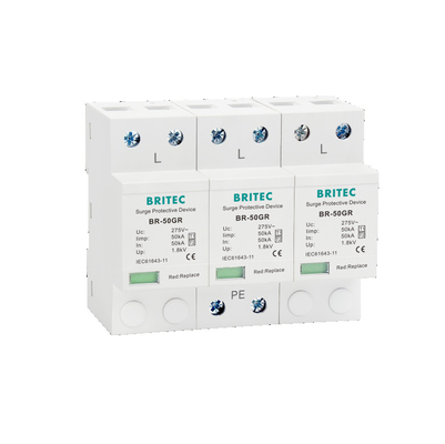 BR-50GR 275 3P Spd Ac Typ 1 Urządzenie przeciwprzepięciowe Odgromnik T1 T2 Trójfazowy