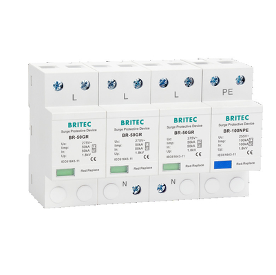 BR-50GR 275 3P Spd Ac Typ 1 Urządzenie przeciwprzepięciowe Odgromnik T1 T2 Trójfazowy