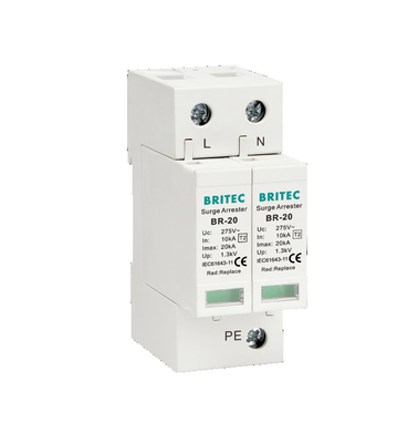 BR-20 4P Urządzenie ochronne przed przewyższeniem prądu klasy 2 Błyskawica Arrester 3 Phase Thunder SPD Typ 2 urządzenie ochronne przed przewyższeniem prądu