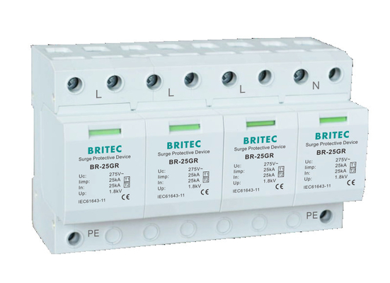 BRITEC BR-25GR 1P 25kA typ 1 ogranicznik przepięć spd urządzenia przeciwprzepięciowe Thunder Protector