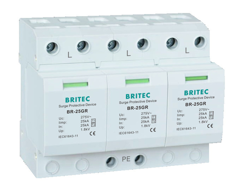 BR-25GR 1+1 Lightning 25kA Typ 1 Urządzenie przeciwprzepięciowe Ochrona przed piorunami spd