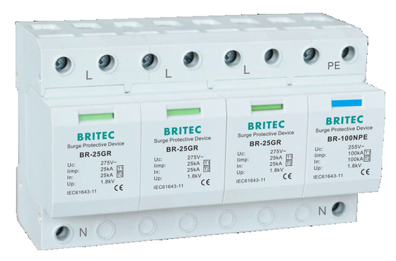 BR-25GR 1+1 Lightning 25kA Typ 1 Urządzenie przeciwprzepięciowe Ochrona przed piorunami spd