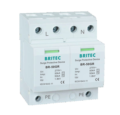 TUV BR-50GR 5kA Urządzenia ochronne przed przewyższeniem napięcia 3 fazy Spd typu 1 Błyskawica Arrester Transient Voltage Surge Suppression
