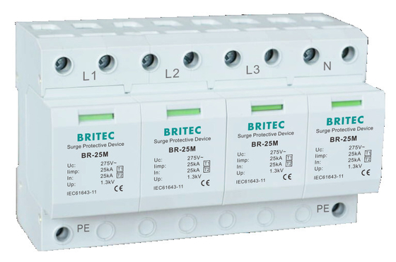 BR-25M 4P Typ 1 Urządzenie ochronne przed przewyższeniem prądu Ochrona przed piorunem Varistor SPD Ochrona przed piorunem