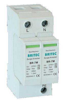 BR-7M 4P T1+T2 Arrester B+C Spd Urządzenie do ochrony przed przesunięciem prądu typu 1 spd