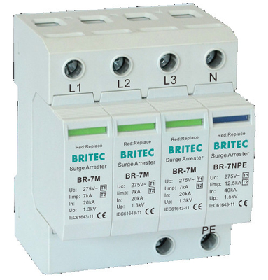BR-7M 4P T1+T2 Arrester B+C Spd Urządzenie do ochrony przed przesunięciem prądu typu 1 spd