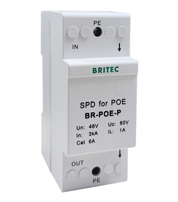 BR-POE-P 1A Spd Data Signal Protector Poe Surge Arrestor 48V China Ethernet Surge Protection