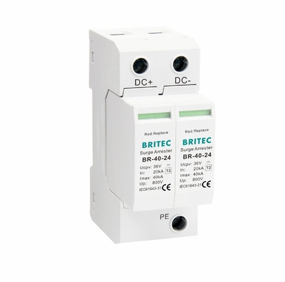 BR-40-24 DC SPD Urządzenie ochronne przed przesunięciem Dc Przesunięcie tłumiące 40kA Pv Przesunięcie zatrzymujące DC 24v ochrona przed przesunięciem