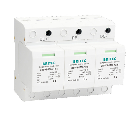 BRPV3-1000 12.5 DC SPD Pv Dc Urządzenie ochrony przed przewyższeniem Dc Przymknięcie przewyższania