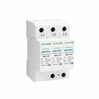 BR-110 4P OEM Type 2 Surge Protector 275v Urządzenie ochrony przed przeciążeniem SPD varistor arrester 4-polarny arrester