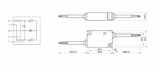 BRLED-08ASC-10 Ochrony przeciwprzyspieszeniowej dla oświetlenia zewnętrznego LED o napięciu LED 10kv spd
