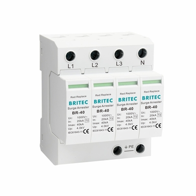 BR-40 1000 4P Typ 2 1000V 690V 800V Trójfazowy Wysokonapięciowy Ochronnik Przesilania AC SPD Arrester Błyskawica