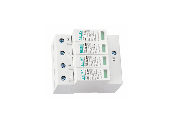 12.5kA Typ 1+2 320V 4P Ochrona przed napięciem domowym Ochrona przed piorunami