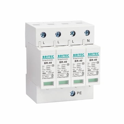 BR-40 1P 40kA 275V Zabezpieczenie przeciwprzepięciowe Tvss Typ 2 Urządzenie przeciwprzepięciowe spd