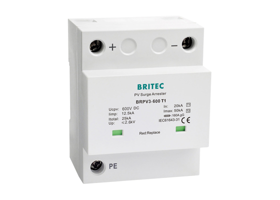 12.5kA BRPV3-600T1 Typ 1+2 PV Surge Protector Urządzenie do ochrony przed falami falami fotowoltaicznymi