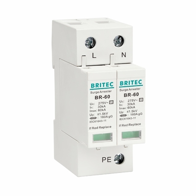 BR275-60 4P 60kA Typ 2 Ochrona przed przewyższeniem prądu TUV AC Ochrona przed przewyższeniem prądu 275v Ochrona przed przewyższeniem prądu