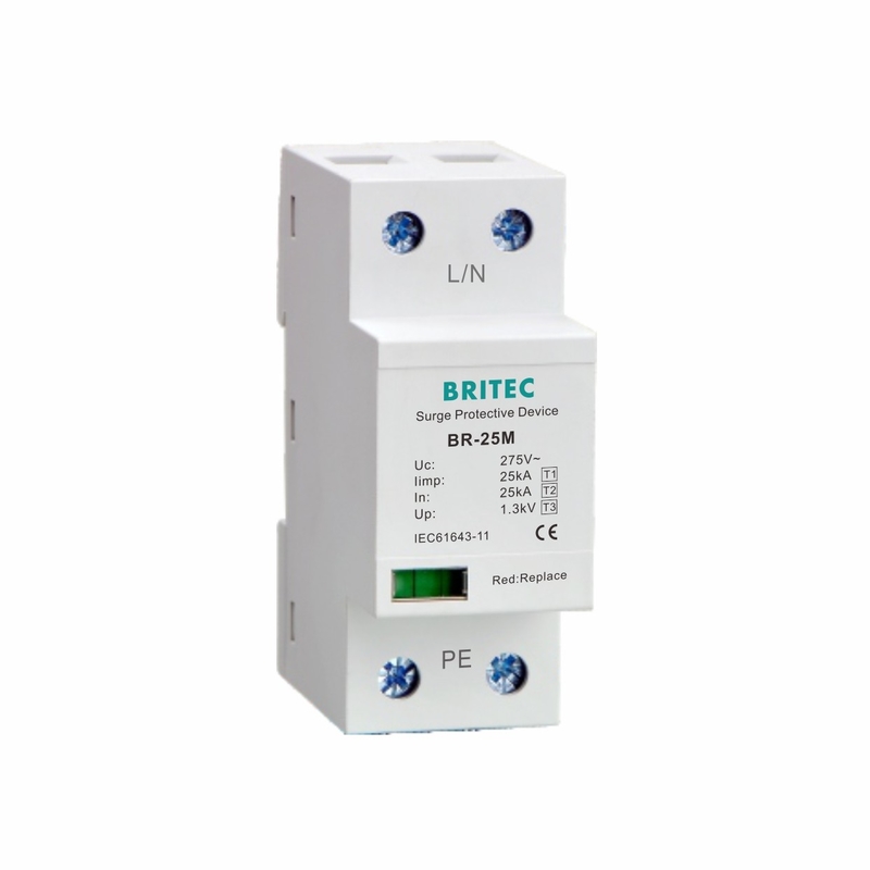 25kA Klasa I+II+III Ogranicznik Przepięć 150V 275V 320V 1.3kV T1+T2+T3 10 / 350us