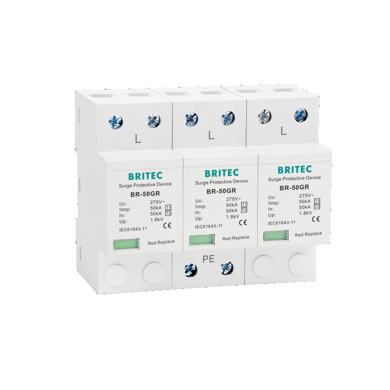 BR-50GR 275 3P Spd Ac Typ 1 Urządzenie przeciwprzepięciowe Odgromnik T1 T2 Trójfazowy