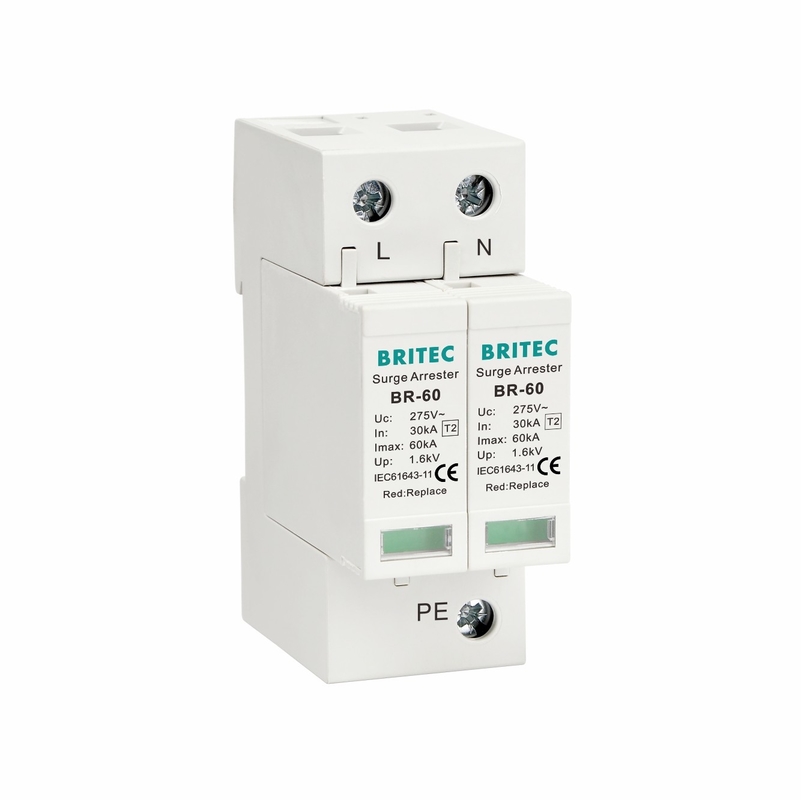 30kA 60kA Urządzenie przeciwprzepięciowe typu 2 SPD Power 230V/400V BRITEC