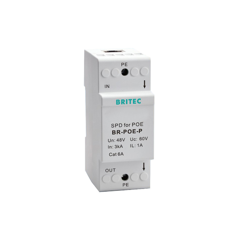 BR-POE-P Ethernet 48V RJ45 POE Ethernet zabezpieczenie przeciwprzepięciowe sieci POE zabezpieczenie odgromowe danych