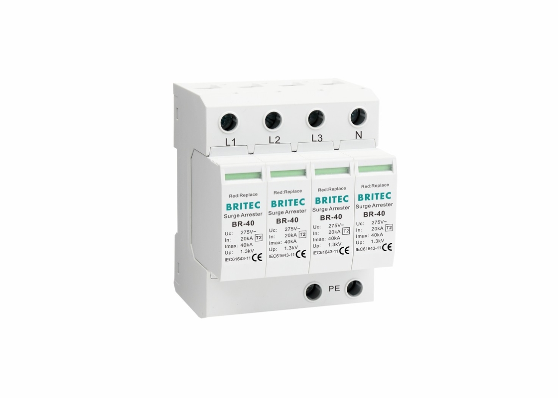 UL94-V0 35mm Din Rail 40ka Typ 2 Ochrona przed błyskawicami