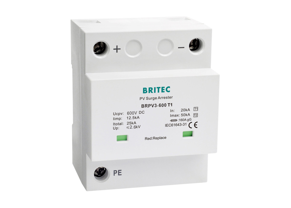 12.5kA BRPV3-600T1 Typ 1+2 PV Surge Protector Urządzenie do ochrony przed falami falami fotowoltaicznymi