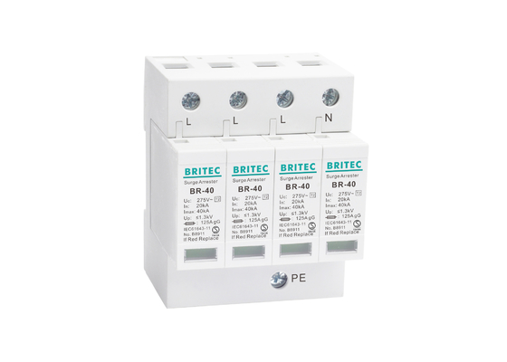 40kA Trójfazowy AC SPD Producent urządzeń elektrycznych Plastikowy odgromnik