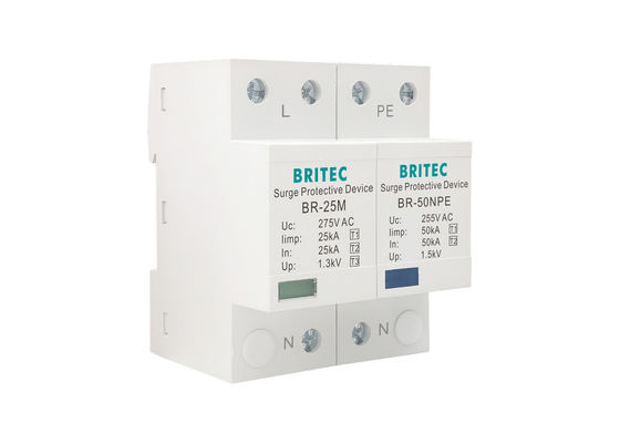 25kA Prąd Typ 1 Ochrona przed przeciążeniem BR-25M 1+1 Niskie napięcie 275V/255V