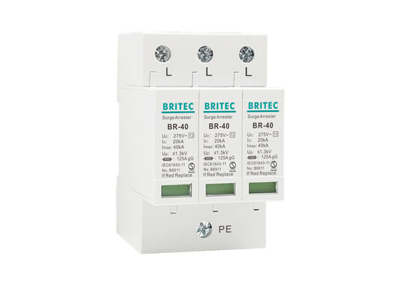 Urządzenie zabezpieczające przed nadmiarem napięcia typu 2 SPD 20~40KA Wstrzykiwacz błyskawicy z mocowaniem 35mm Din Rail