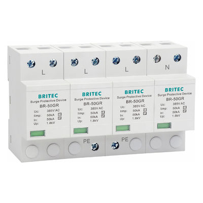 BRITEC 50kA TUV/CE/ROHS Approved Surge Protection Device z 10/350 Waveform Lightning Arrestor SPD
