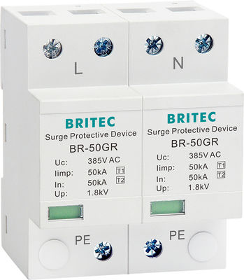 BRITEC 50kA TUV/CE/ROHS Approved Surge Protection Device z 10/350 Waveform Lightning Arrestor SPD