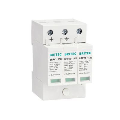 BRPV3-1000 DC Surge Arrester Błyskawica 1000V PV spd 3p Urządzenie ochrony przed prądem słonecznym Dc Surge Protector Spd