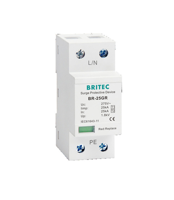 BR-25GR 4P Klasa I typ 1 Ochronnik przeciwprzepięciowy SPD Ochrona przed przepięciami wywołanymi uderzeniem pioruna iskiernik SPD typ 1 4p AC SPD ochrona przeciwprzepięciowa