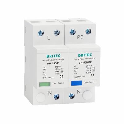 25kA Typ 1 Ochrona przed prądem 275V T1 10/350us Urządzenie ochronne przed prądem